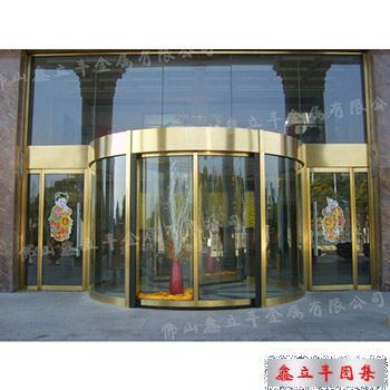 鏡面鈦金酒店不銹鋼旋轉(zhuǎn)門